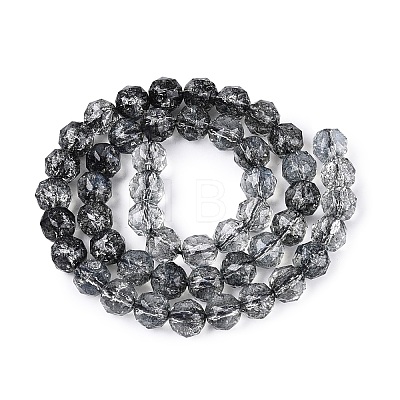 Crackle Transparent Glass Beads Strands GLAA-Q108-02A-01-1