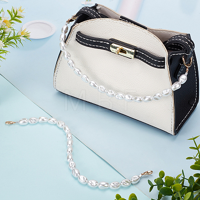   2Pcs Plastic Imitation Pearl Bead Bag Straps FIND-PH0008-21-1