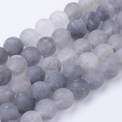 Natural Cloudy Quartz Bead Strands G-G735-81-10mm-1