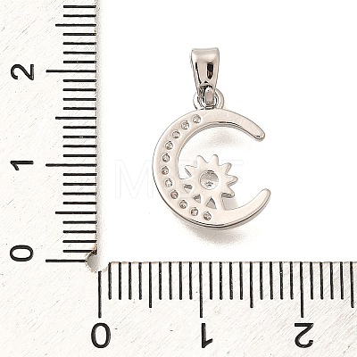 Brass Micro Pave Cubic Zirconia Pendants ZIRC-D275-03P-1