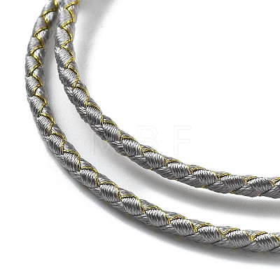 Polyester Cord Braided Necklace Makings MAK-L043-03G-25-1