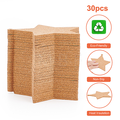 Softwood Star Cup Mats DJEW-BC0001-07-1