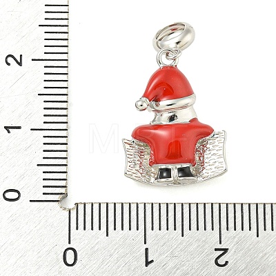 Anti-Tarnish Rhodium Plated 925 Sterling Silver Enamel Christmas European Dangle Charms STER-Z010-02P-02A-1