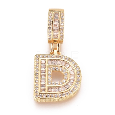 Brass Micro Pave Cubic Zirconia Pendants KK-D156-01G-D-1