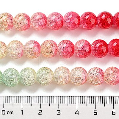 Spray Painted Crackle Glass Beads Strands DGLA-C002-10mm-06-1