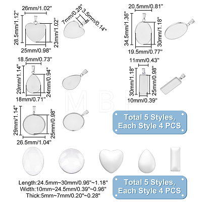 Unicraftale DIY Blank Pendant Making Kit DIY-UN0005-54-1