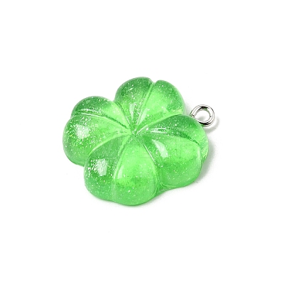 Transparent Resin & Glitter Powder Pendants RESI-B041-01-1