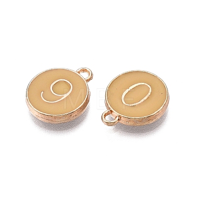 Light Gold Plated Alloy Enamel Charms ENAM-T010-07G-1