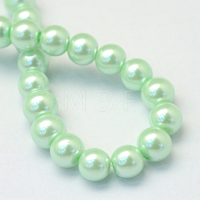 Baking Painted Pearlized Glass Pearl Round Bead Strands X-HY-Q003-6mm-04-1