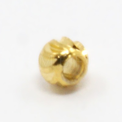 Fancy Cut Brass Round Spacer Beads KK-D333-08G-1