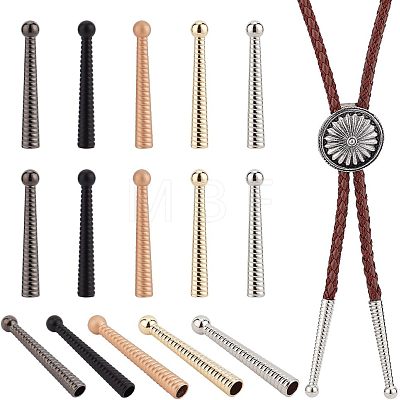  6Pcs 6 Styles Iron Bolo Tie Slide Clasp IFIN-NB0001-49-1