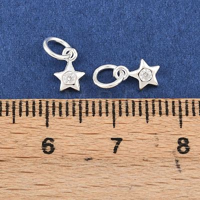 925 Sterling Silver Pave Clear Cubic Zirconia Charms STER-A049-08D-S-1