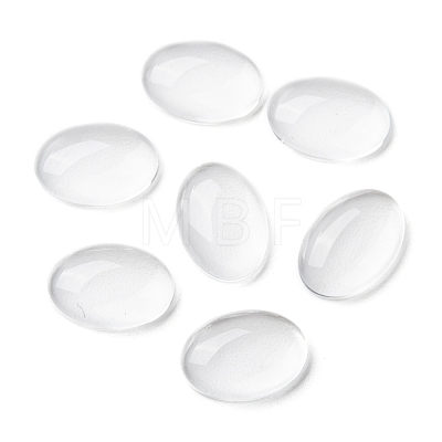 Transparent Oval Glass Cabochons GGLA-R022-14x10-1