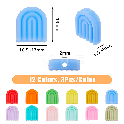 DICOSMETIC 36Pcs 12 Colors Silicone Beads SIL-DC0001-26-1