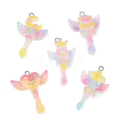 Transparent Resin with Alloy Pendants RE-CBA14F0-03-1
