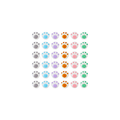 60Pcs 6 Colors Opaque Acrylic Beads SACR-DC0001-05-1