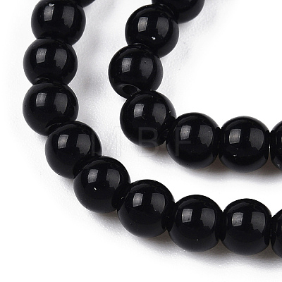 Opaque Solid Color Glass Beads Strands GLAA-T032-P6mm-01-1