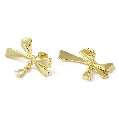 Brass Stud Earrings EJEW-D109-01G-1