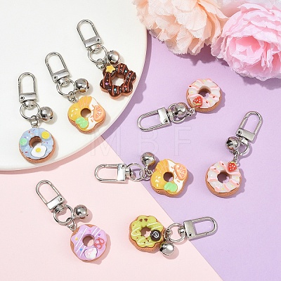 8Pcs Resin & 304 Stainless Steel Bell Pendant Decorations HJEW-YW00345-1