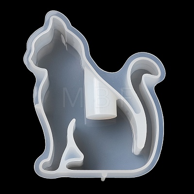 Lovely Cat Shape Candlestick Silhouette Silicone Molds SIMO-C010-01D-1