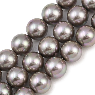 Electroplated Glass Pearl Graduated Beads Strands BSHE-C011-03E-1