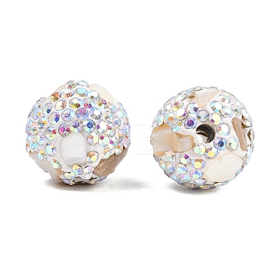 Handmade Polymer Clay Rhinestone Beads CLAY-H009-03C-1