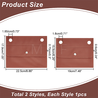 WADORN 2Pcs 2 Styles PU Imitation Leather Bag Organiser Inserts DIY-WR0002-86-1
