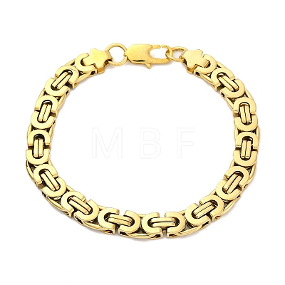 304 Stainless Steel Byzantine Chain Bracelets for Women Men BJEW-R018-22G-01-1