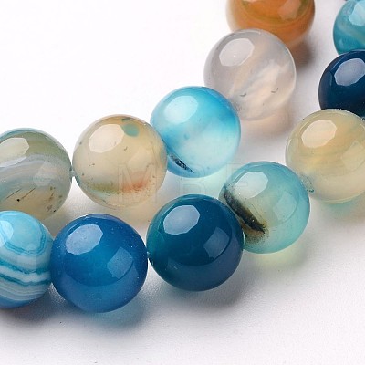 Natural Striped Agate/Banded Agate Beads Strands X-G-D845-01E-8mm-1