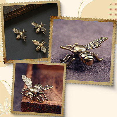 4Pcs Alloy Bees Display Decorations DJEW-SP0001-36-1