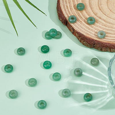 20Pcs Natural Green Aventurine European Beads G-PA0002-34C-1