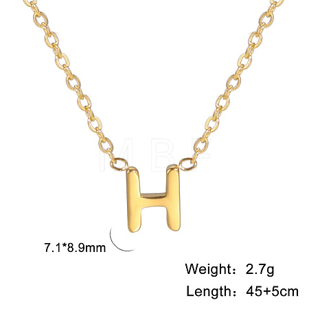 201 Stainless Steel Initial Pendant Necklaces FS-WG78A3B-08-1