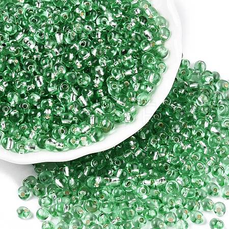 6/0 Baking Paint Transparent Fringe Glass Seed Beads SEED-N006-06K-1