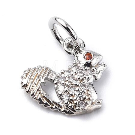 Brass Micro Pave Cubic Zirconia Charms ZIRC-F131-11P-1