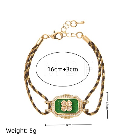 Brass Pave Cubic Zirconia Link Bracelets FS-WG0CA3D-01-1