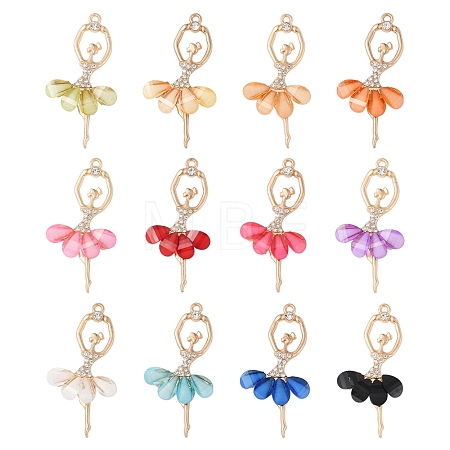 12Pcs 12 Colors Alloy Big Pendants FIND-FS0003-43-1