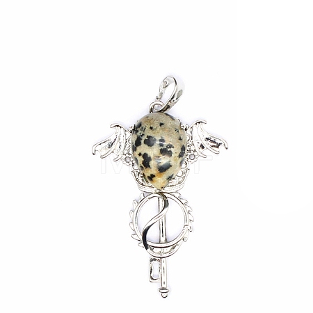 Natural Dalmatian Jasper Teardrop Pendants PW-WG60016-24-1