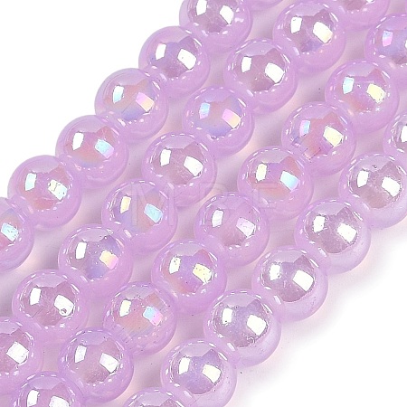 Baking Paint Electroplate Glass Beads Strands X-GLAA-G120-01D-1