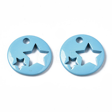 Spray Painted Brass Charms LS-KK-Q252-003D-1