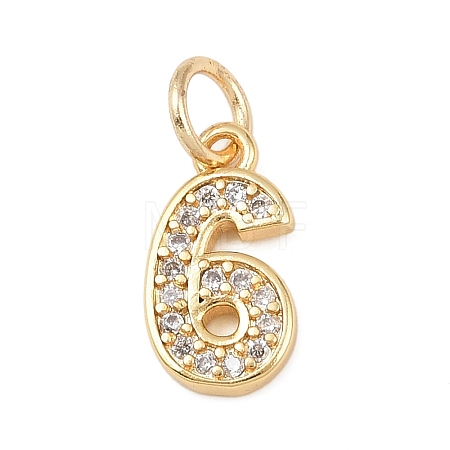 Brass Micro Pave Clear Cubic Zirconia Charms KK-G544-04G-06-1