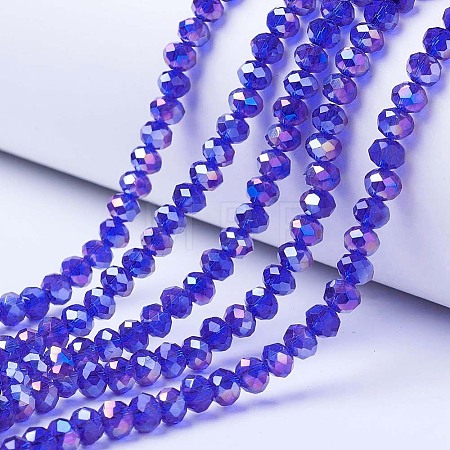 Electroplate Glass Beads Strands EGLA-A044-T1mm-B06-1
