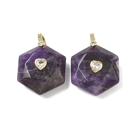 Natural Amethyst Faceted Pendants GG-CBA67BD-01G-M-1