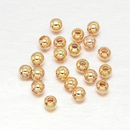 Real Gold Plated Brass Round Spacer Beads KK-L147-197-2.5mm-NR-1