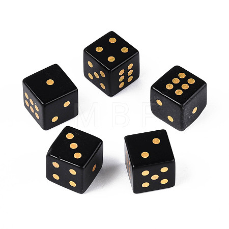 Natural Obsidian Carved Cube Dice T144-07F-1