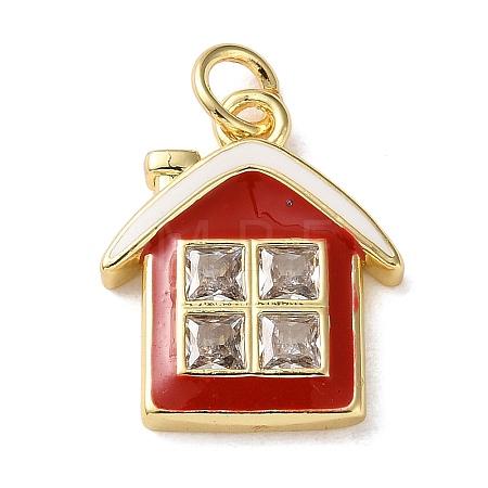 Brass Micro Pave Cubic Zirconia Pendants KK-I383-01G-05-1