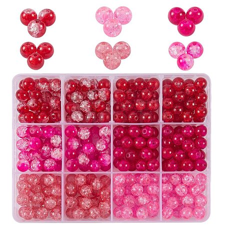 300Pcs 6 Colors Spray Painted Crackle Glass Beads CCG-SZ0001-11A-1