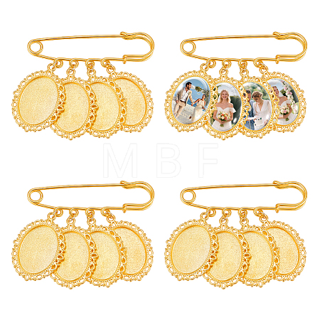 4Pcs Iron Brooches JEWB-UN00009-1
