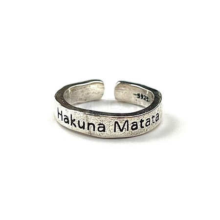 Motivational Slogan Alloy Cuff Rings FS-WGE3CFE-04-1