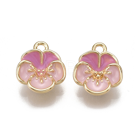 Brass Enamel Charms KK-T038-438G-1