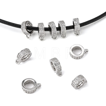 Brass Micro Pave Cubic Zirconia Tube Bails ZIRC-K070-44P-1